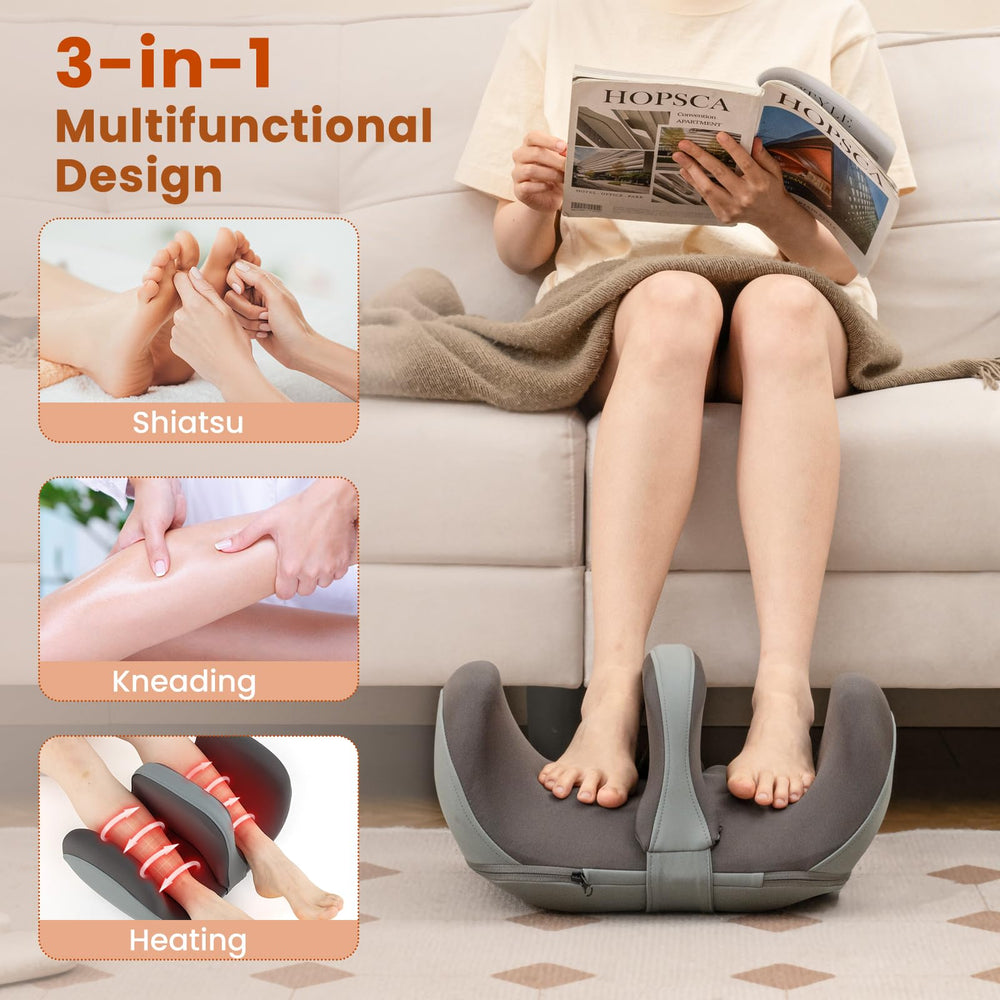 Giantex calf massager with heat and vibration for leg muscle comfort.