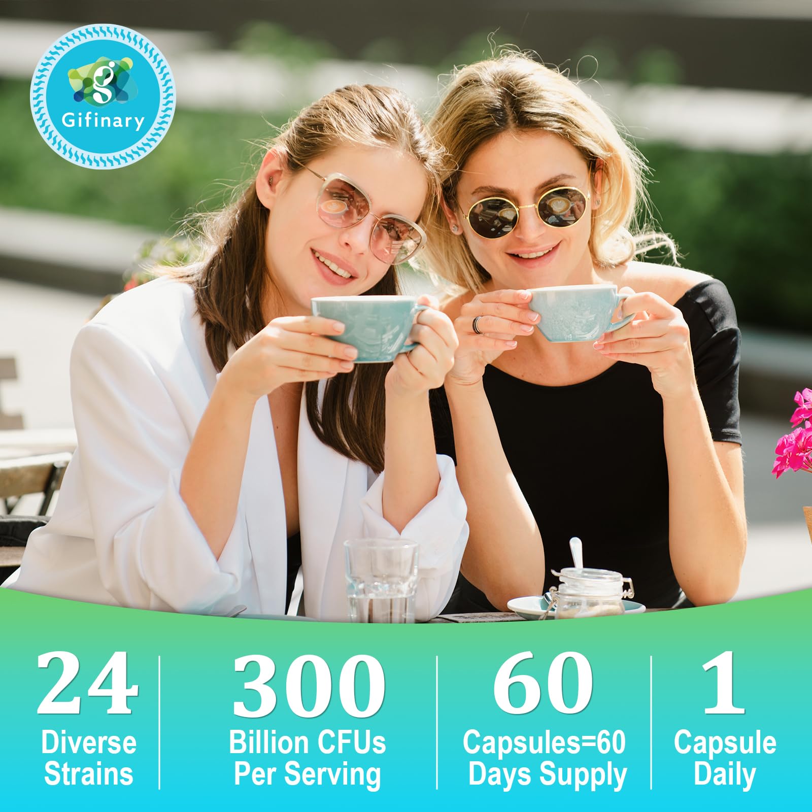 Gifinary travel-friendly bottle for on-the-go probiotic use