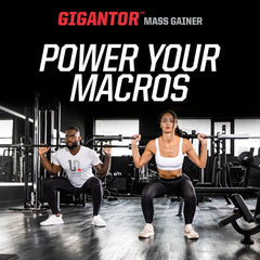 Gigantor Mass Gainer vanilla shake glass with smooth texture and flavor
