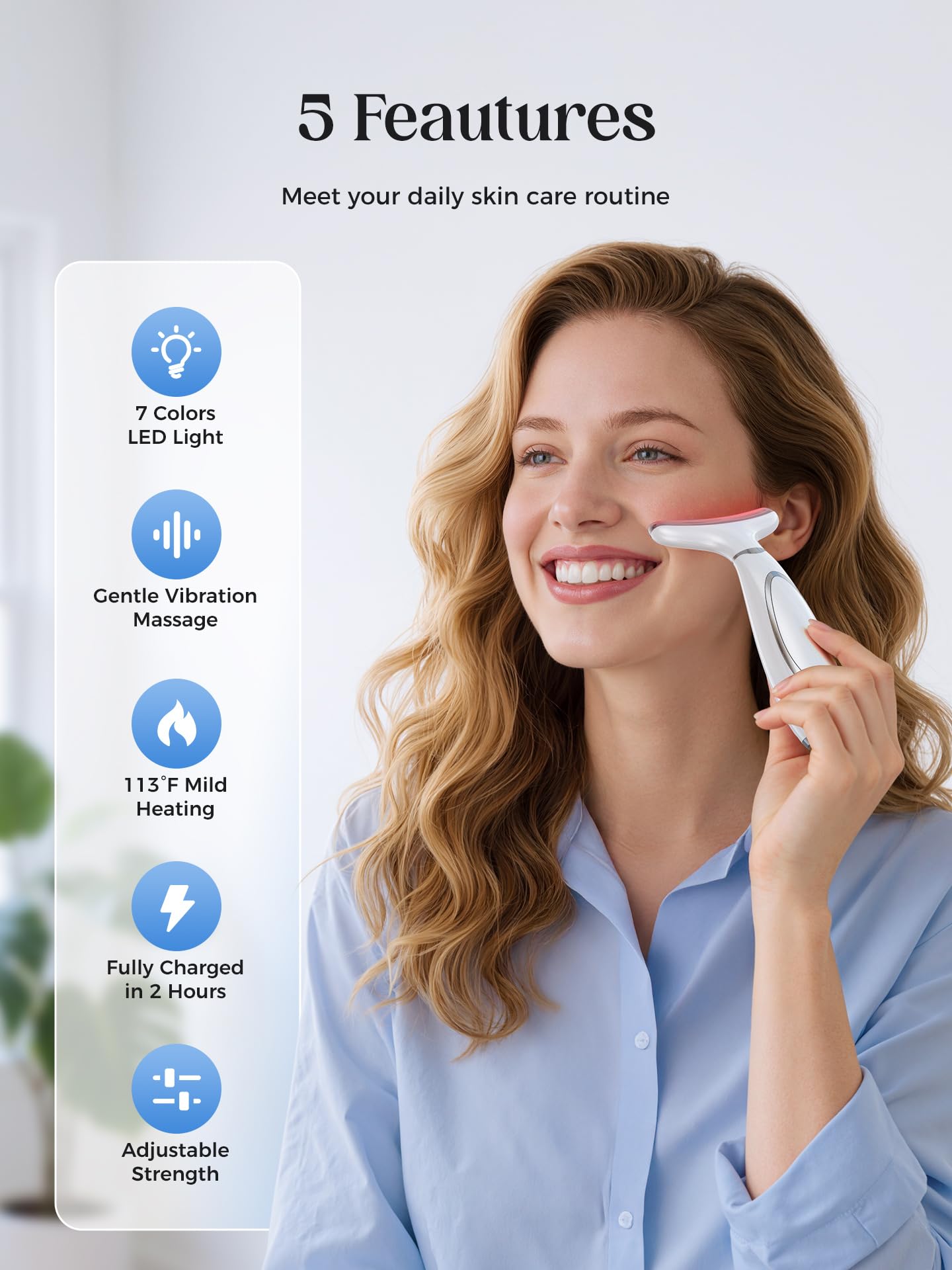 GIHWRRI face sculpting device with multi-mode LED for at-home contouring