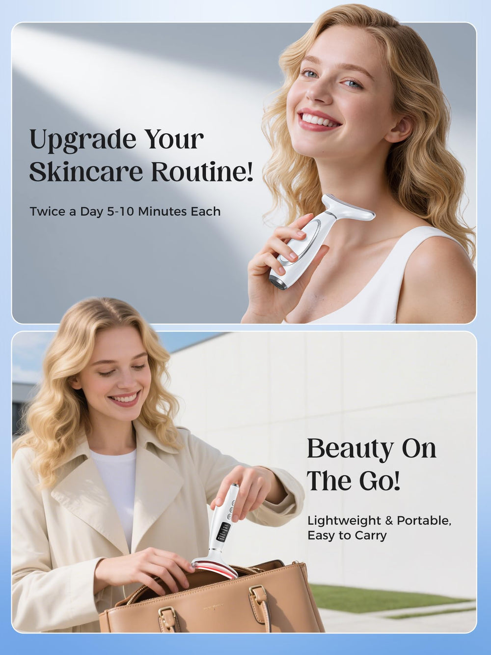 GIHWRRI rechargeable face massager for cordless skincare sessions