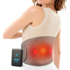 GilayGROW cordless heating pad back view showing portable warmth for on-the-go relief.