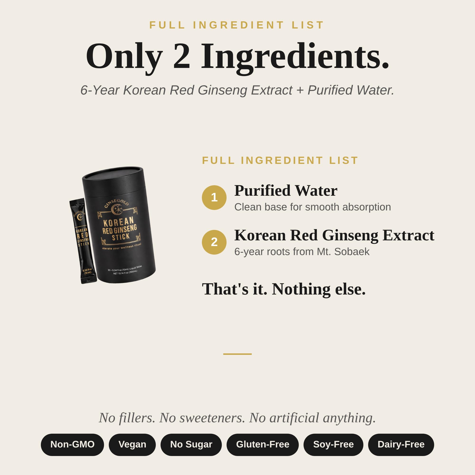 GINSEGOLD ginseng stick pour-into-hot-water highlights versatile energy without sugar.