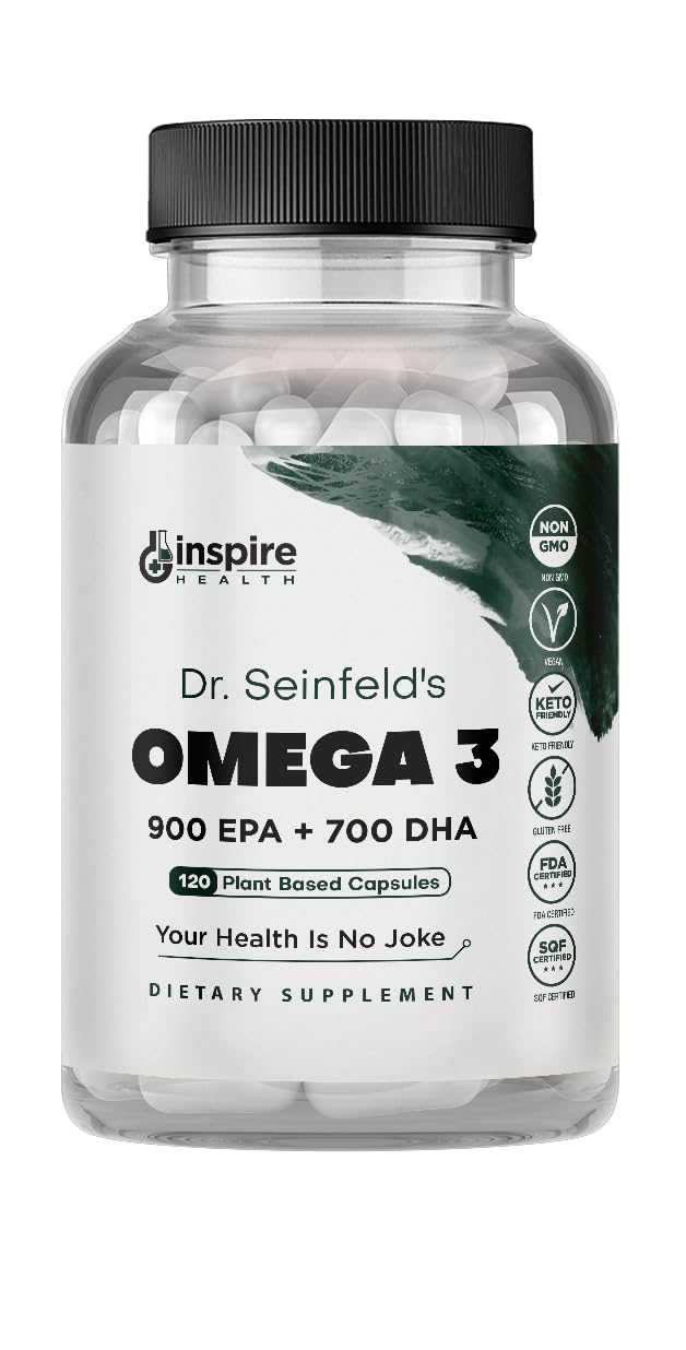GINSPIRE NUTRITION algae omega-3 bottle front showing plant-based source