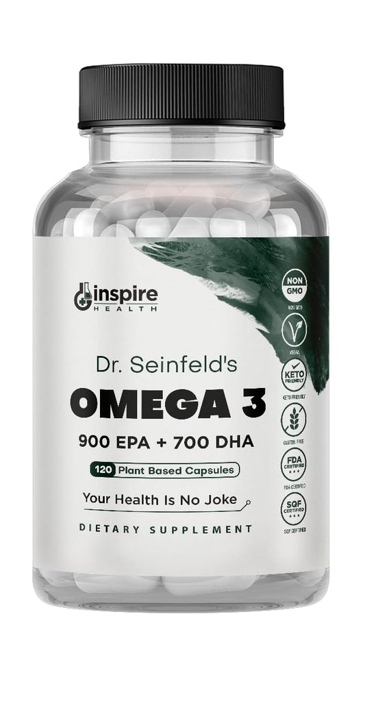 GINSPIRE NUTRITION algae omega-3 bottle front showing plant-based source