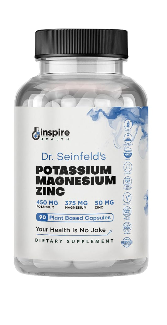 GINSPIRE NUTRITION magnesium-potassium-zinc bottle with capsules for electrolyte balance.