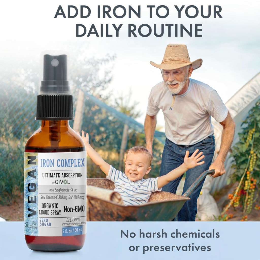 GIVOL Iron non-GMO sugar-free formula label close-up