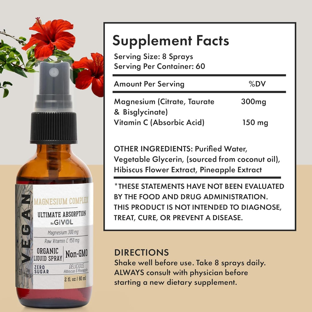 GIVOL Tri Magnesium Complex label close-up highlights vegan, clean ingredients.