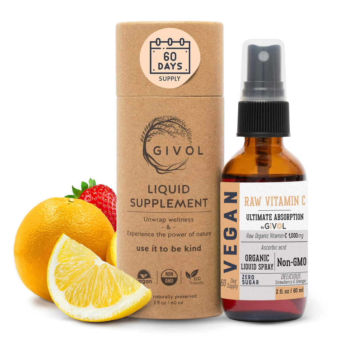 GIVOL Vitamin C spray bottle front view showing easy daily use