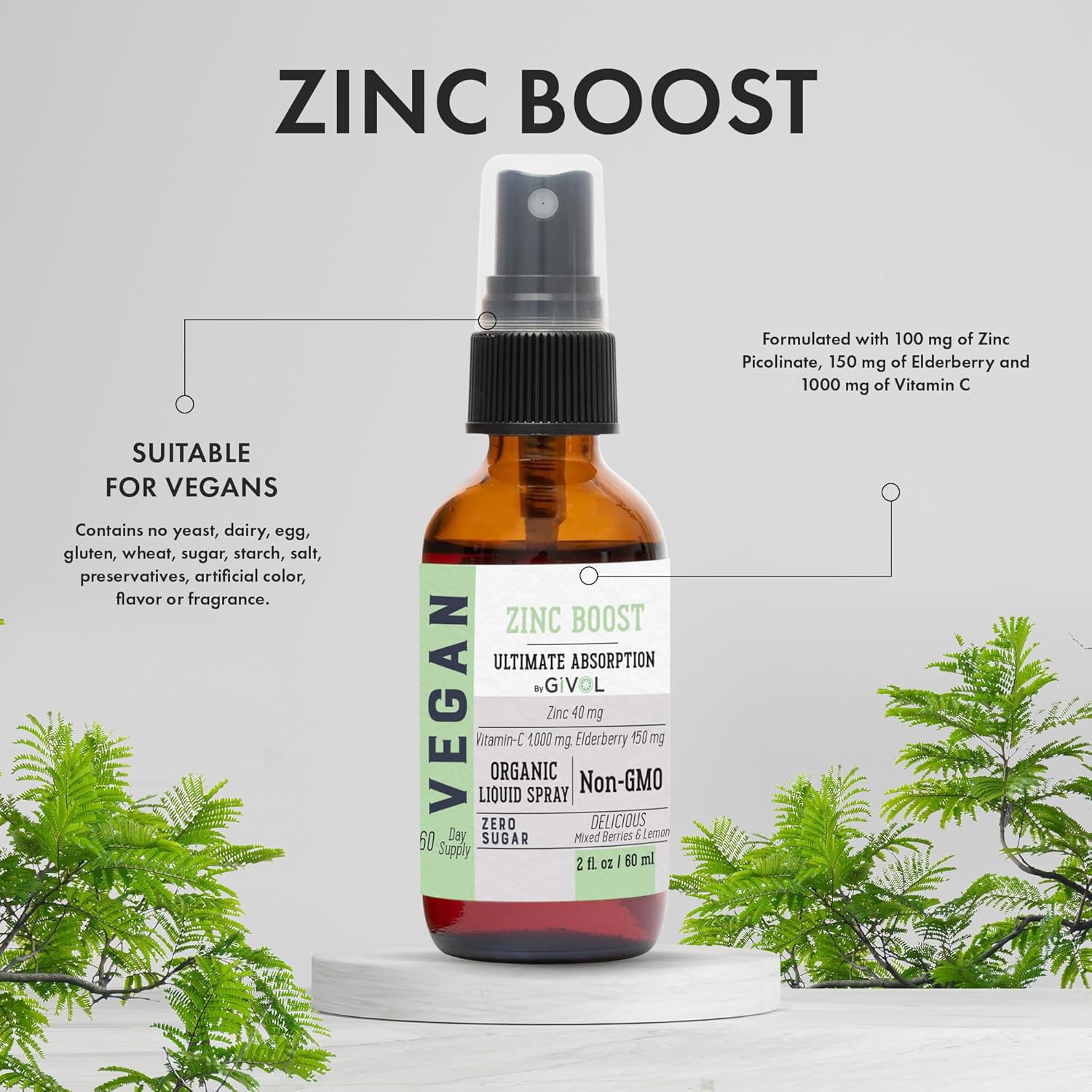 GIVOL Zinc Boost Mist spray action enables fast absorption for simple daily use