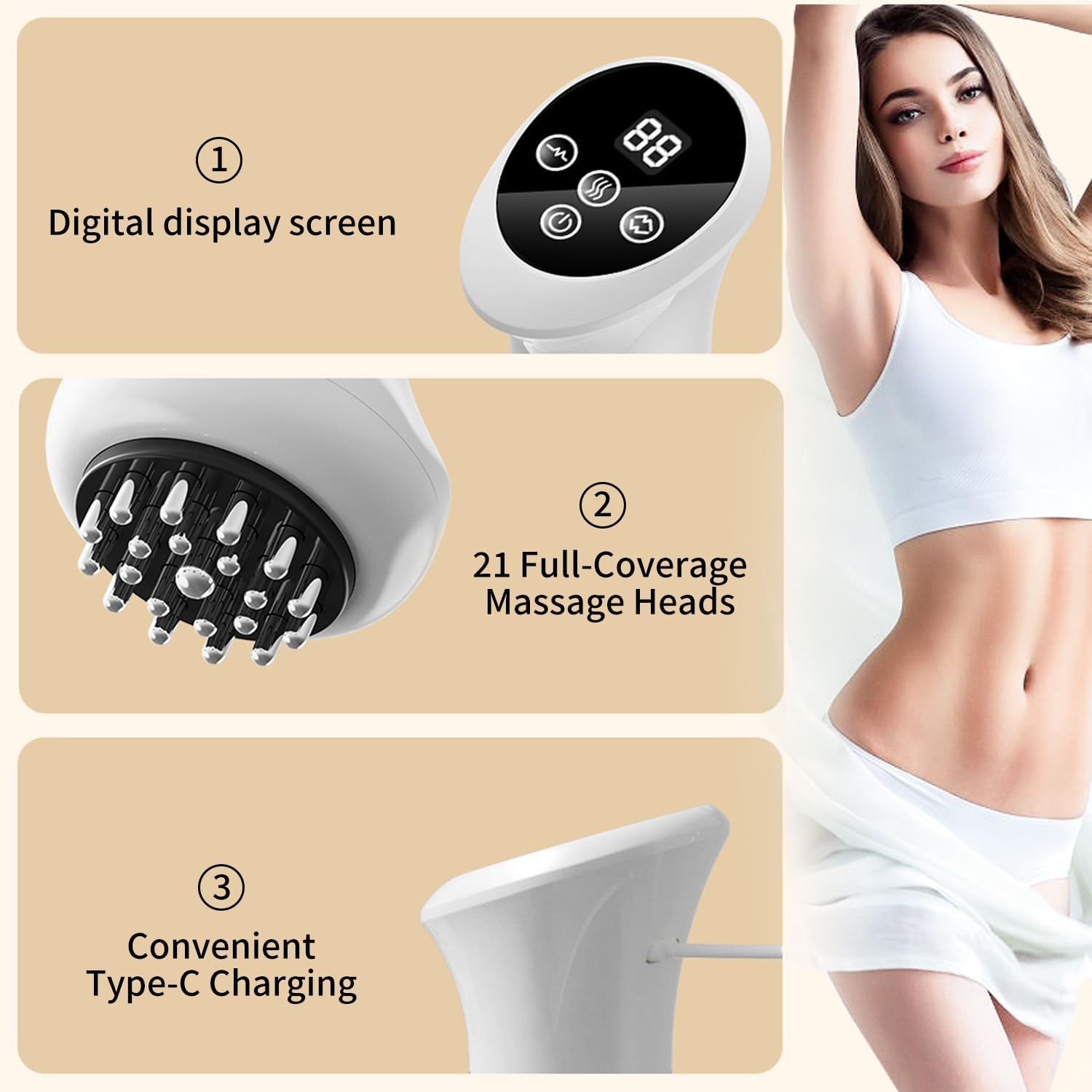 GJMJNNW 9-speed deep vibration targets legs, arms, and abdomen