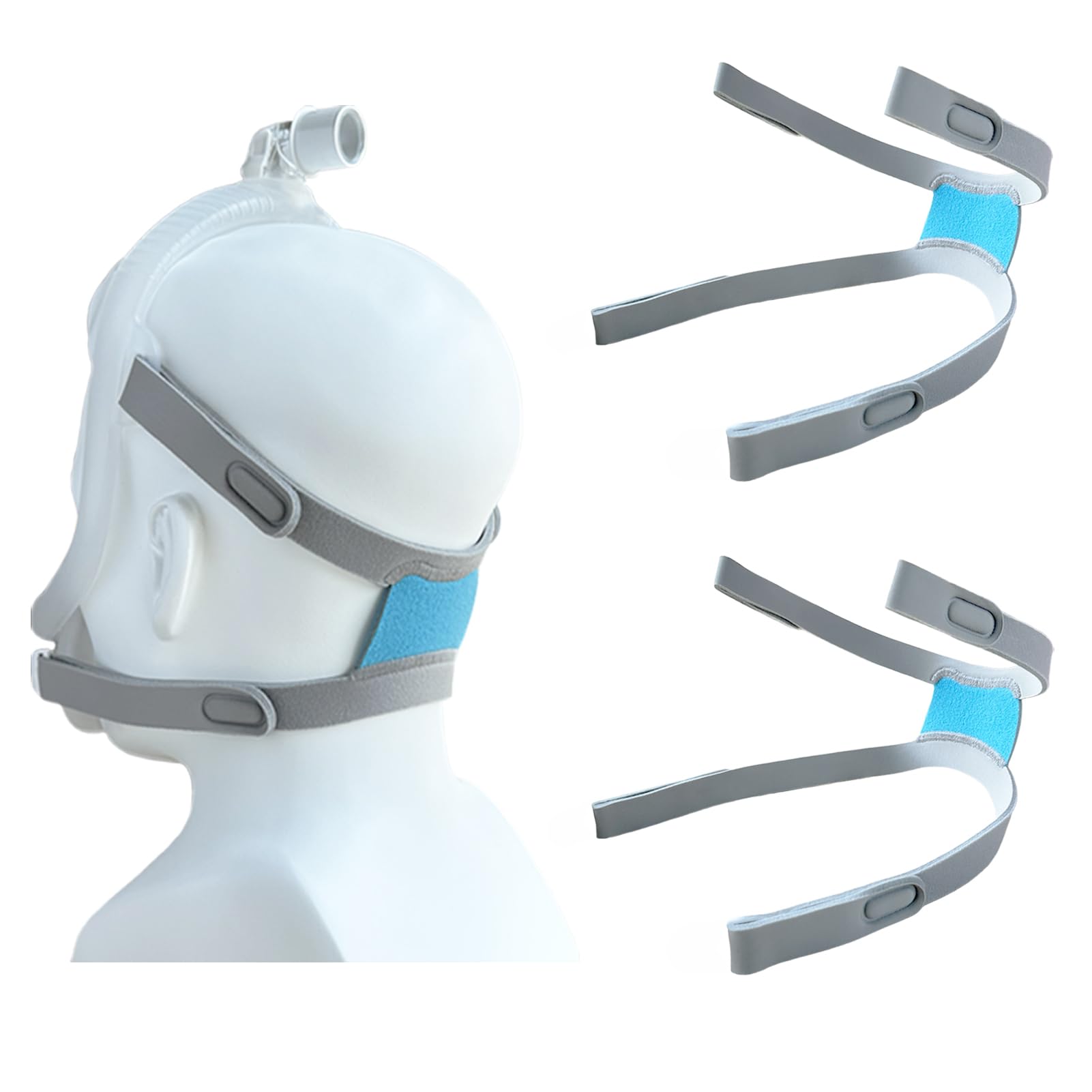 GJX two-pack headgear straps for Airfit F30i with adjustable comfort.