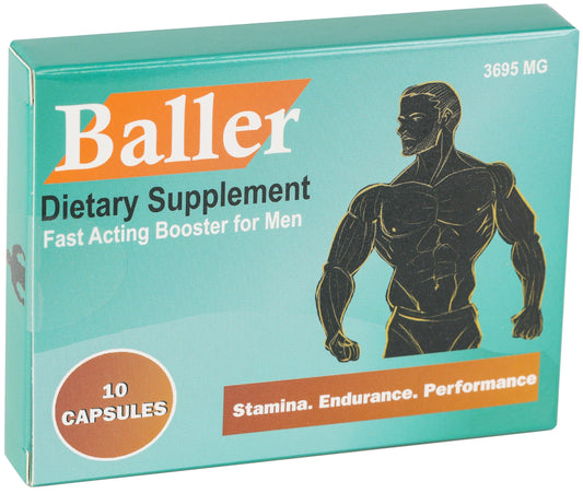 GLADTON Baller bottle label emphasizing premium male vitality support