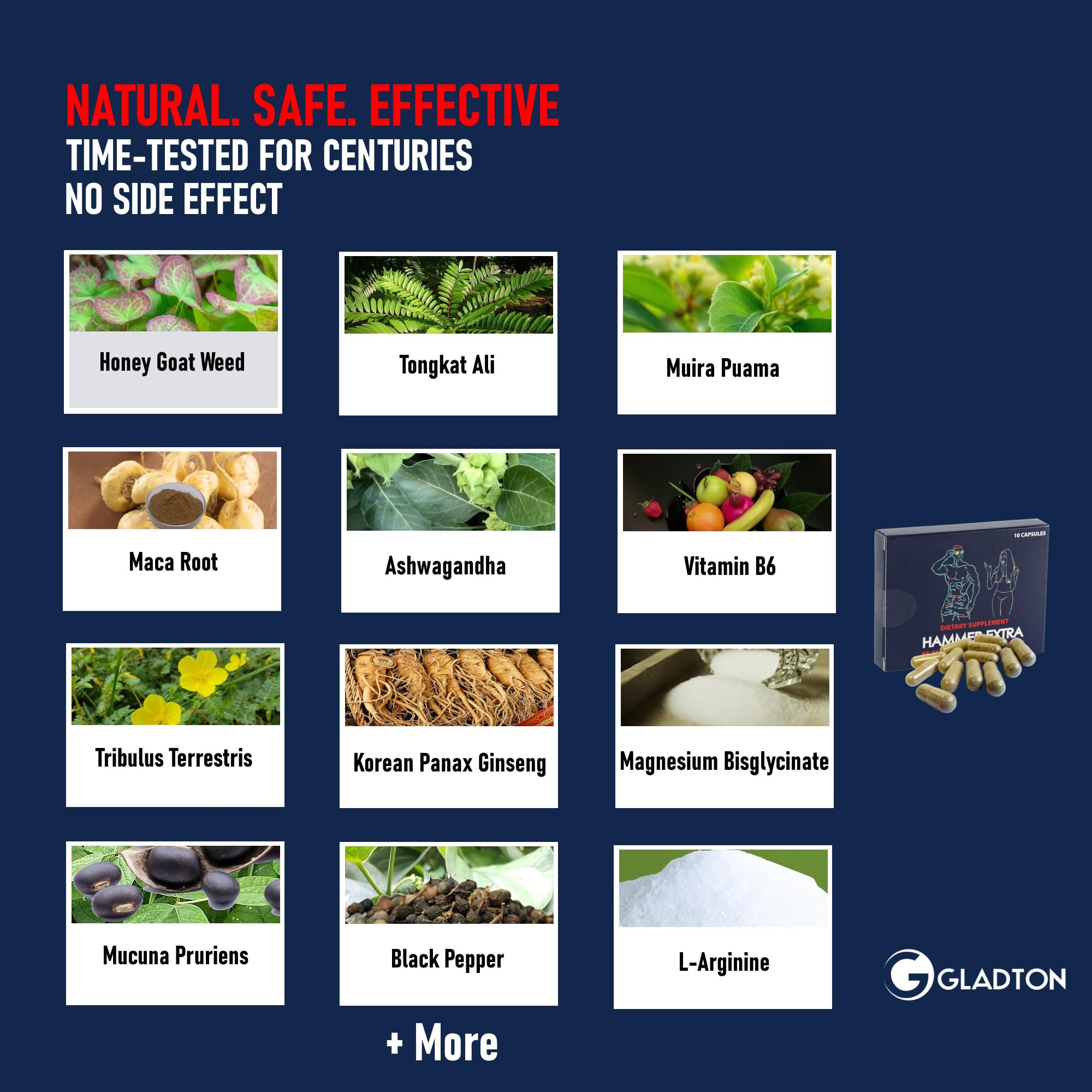 GLADTON Hammer Extra packaging highlights gluten-free, clean ingredients for everyday vitality.