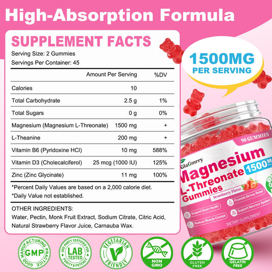 GlaGmrry gummies close-up texture reveals strawberry flavor and soft chewy center, daily use
