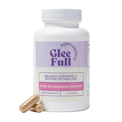 GLEEFULL SUPPS GleeFull Over 30 bottle front for easy daily use.