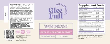 GLEEFULL SUPPS GleeFull Over 30 bottle on counter display.