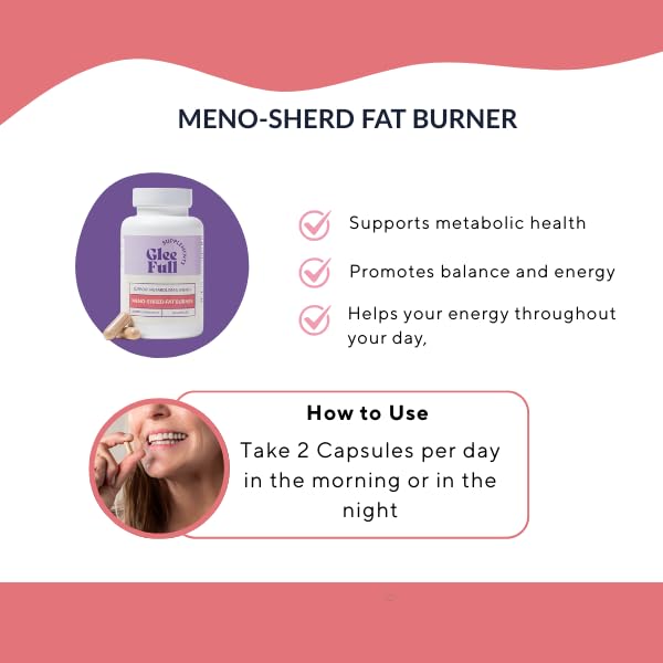 GLEEFULL SUPPS Meno-Sherd Fat Burner label close-up highlighting herbal blend