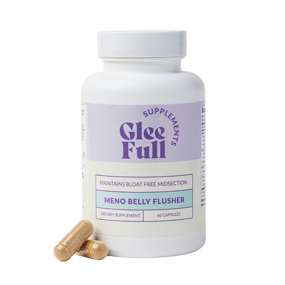 GLEEFULL SUPPS Meno Belly Flusher bottle front promotes digestive comfort and balanced metabolism