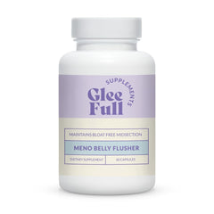 GLEEFULL SUPPS Meno Belly Flusher test-results icon conveys quality checks