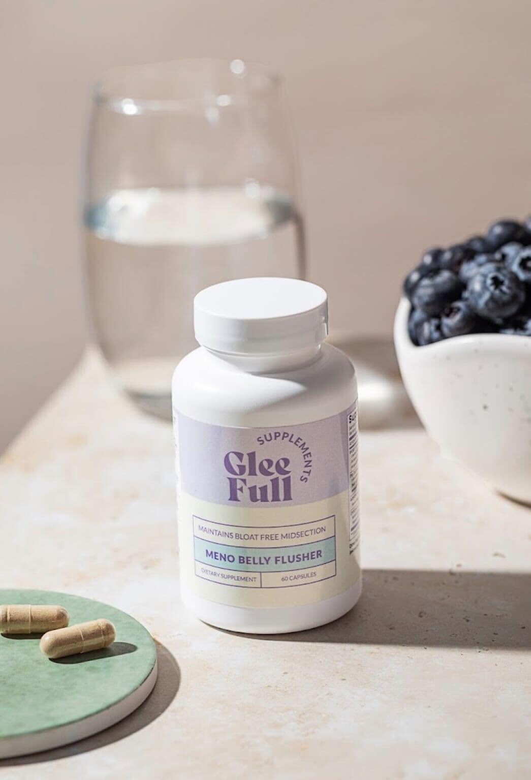 GLEEFULL SUPPS Meno Belly Flusher wellness-scene suggests comfortable daily routines
