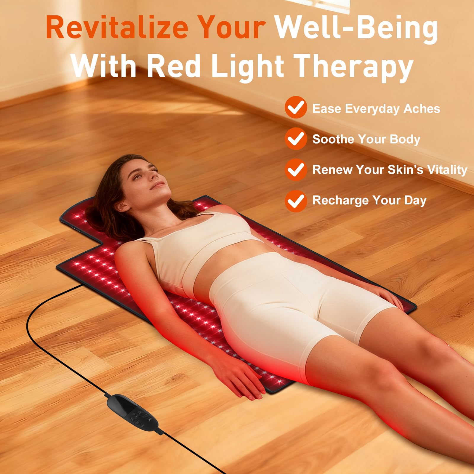 Glentaxy 660nm red light for surface-level comfort across the back and torso