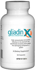 GliadinX digestion capsules bottle showing gluten support for strict gluten-free diets