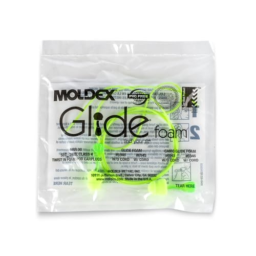 Glide no-roll-down earplug designed for dirty or gloved hands