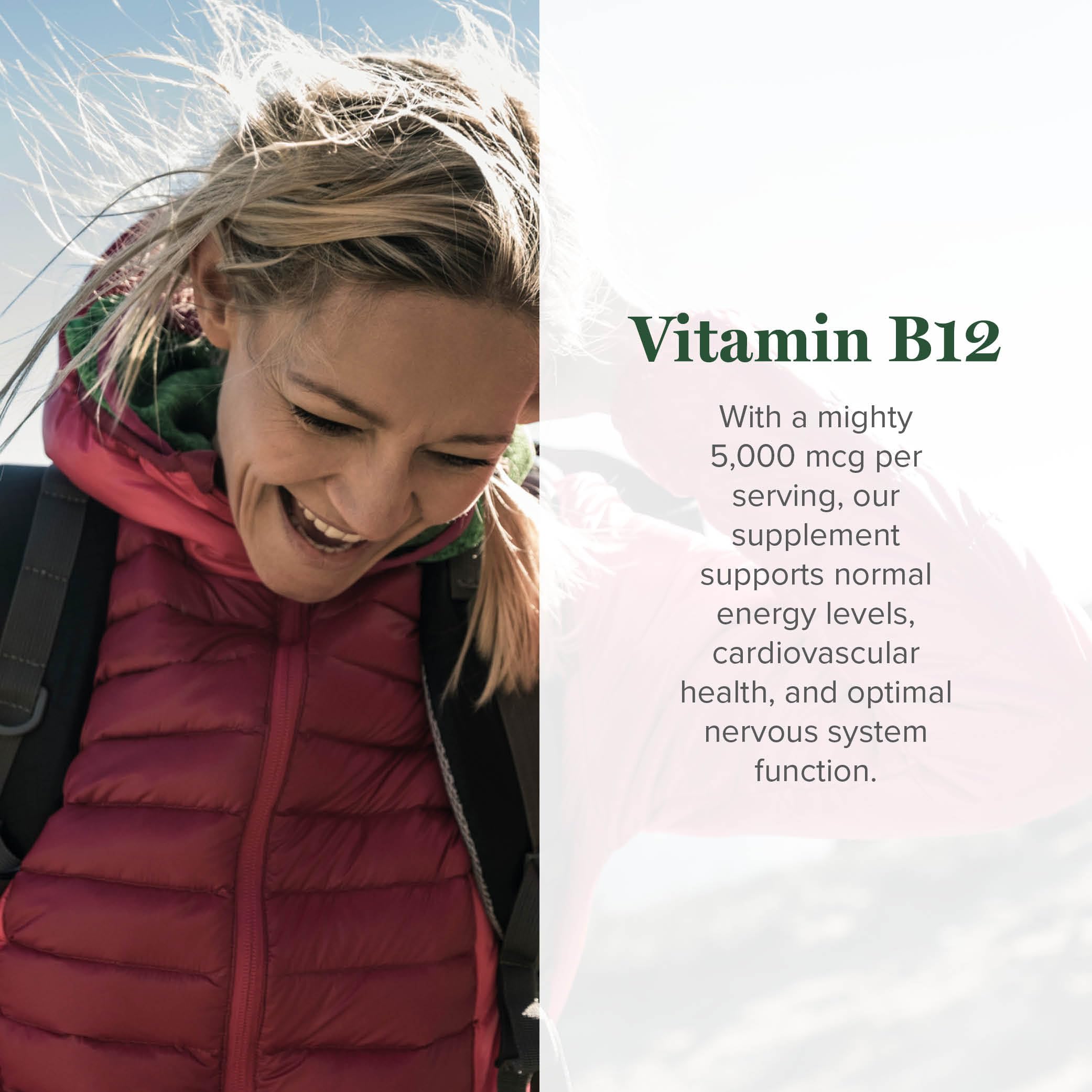 Global Healing B12 sublingual drops with dropper enables quick absorption.