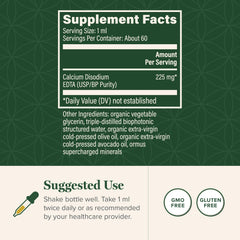 Global Healing Calcium Disodium EDTA label closeup highlights ingredients and purity