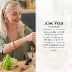 Global Healing Center Aloe capsules close-up; easy daily routine.