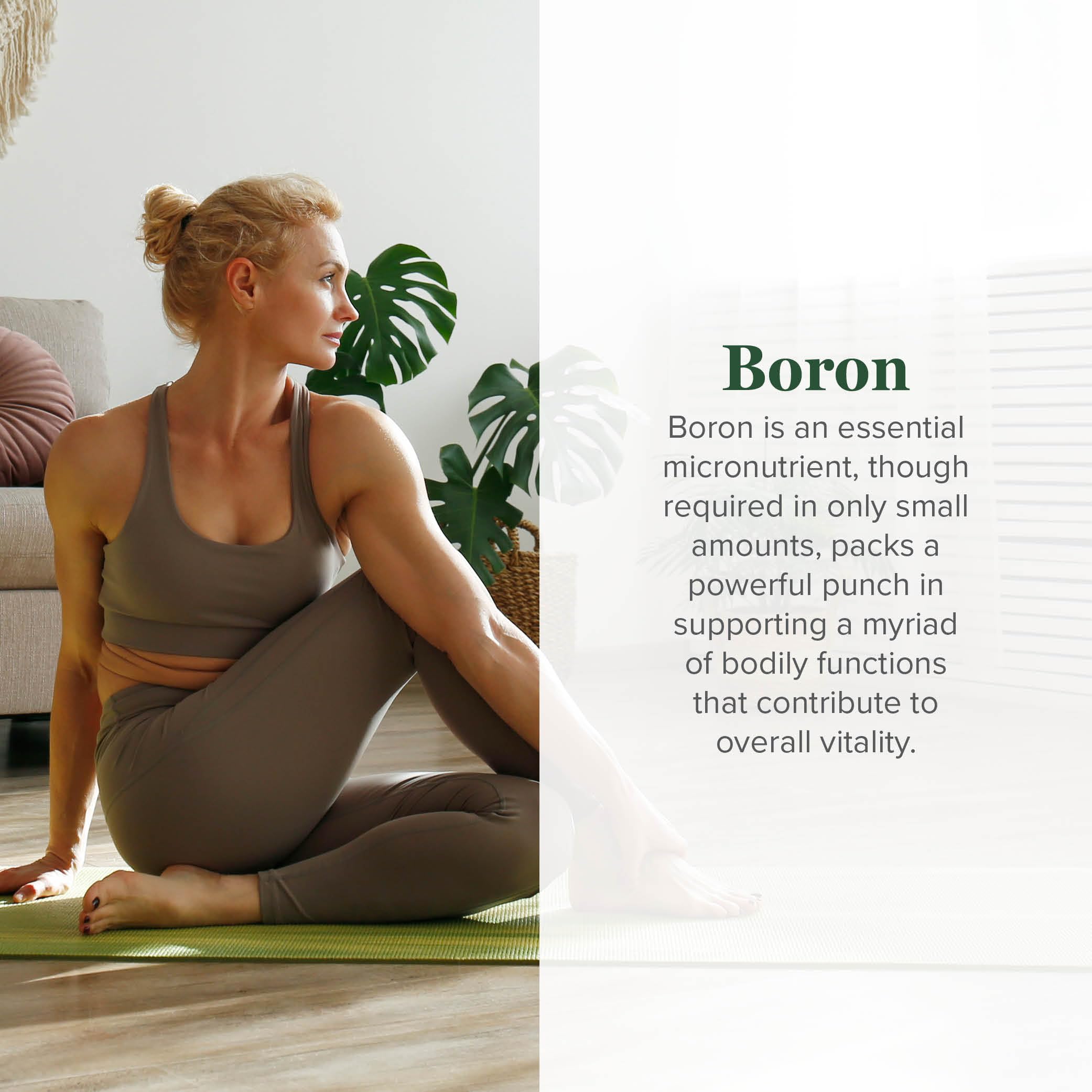 Global Healing Center boron supplement label closeup with 5 mg dosage