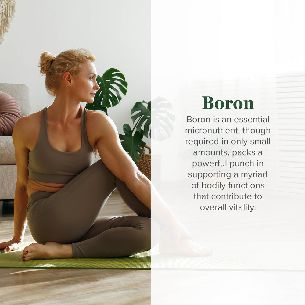 Global Healing Center boron supplement label closeup with 5 mg dosage