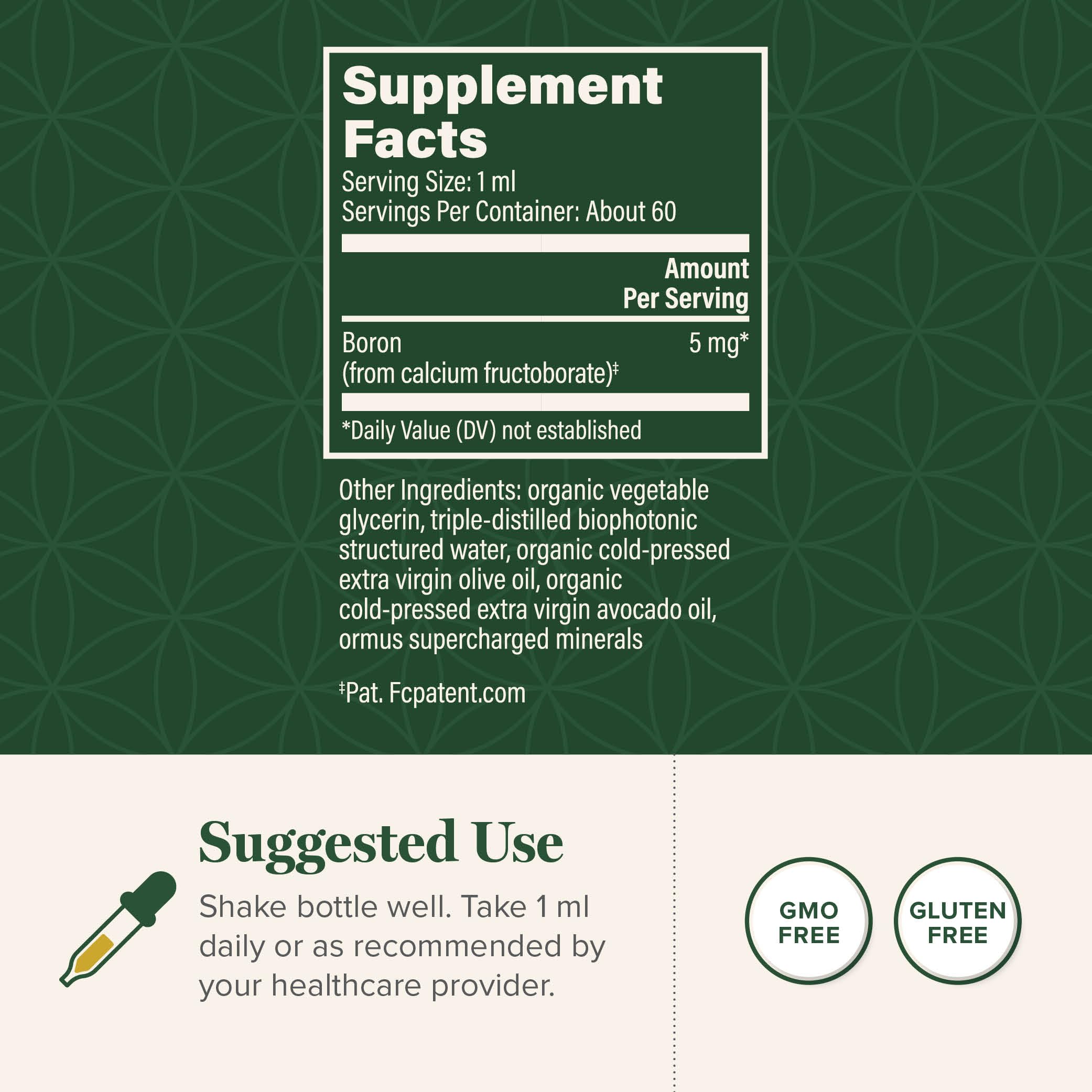 Global Healing Center boron supplement pour showing convenient capsule intake
