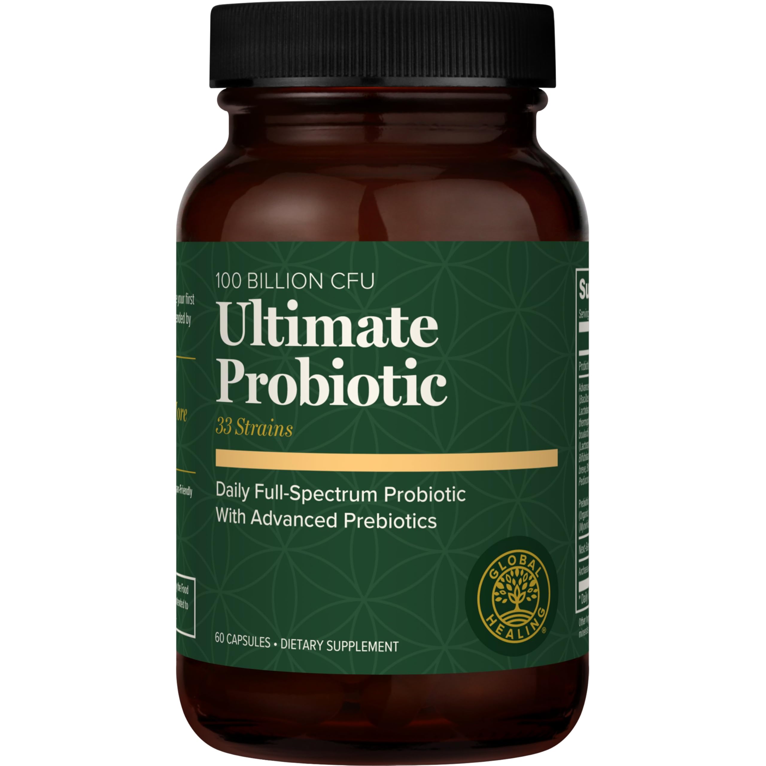 Global Healing Center Floratrex bottle showing probiotic blend for gut health