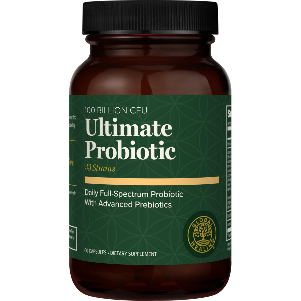 Global Healing Center Floratrex bottle showing probiotic blend for gut health