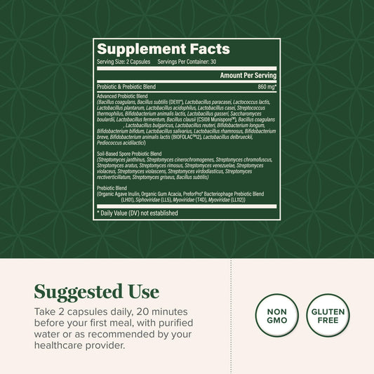 Floratrex packaging highlighting prebiotics and probiotic formula