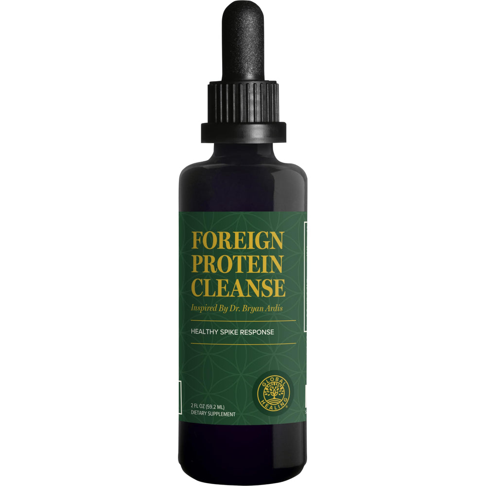 Global Healing Center Foreign Protein Cleanse bottle front highlights immune support potential.