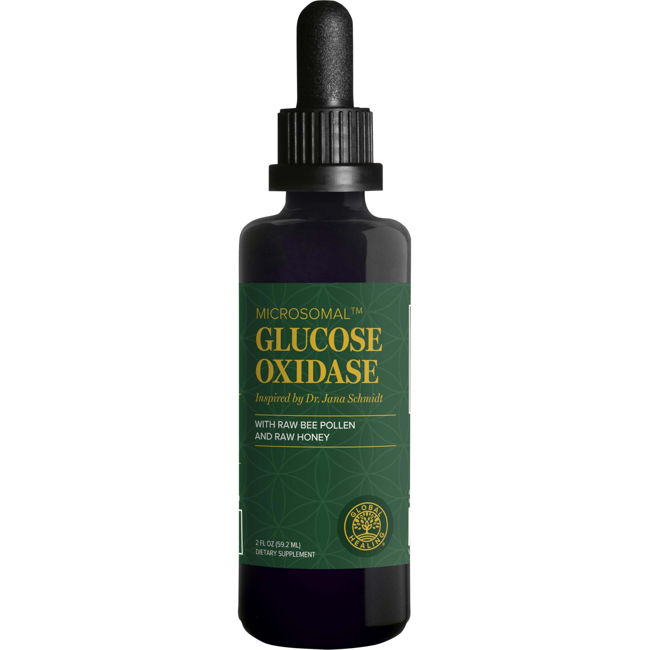 Global Healing Center Glucose Oxidase bottle front showing immunity support branding