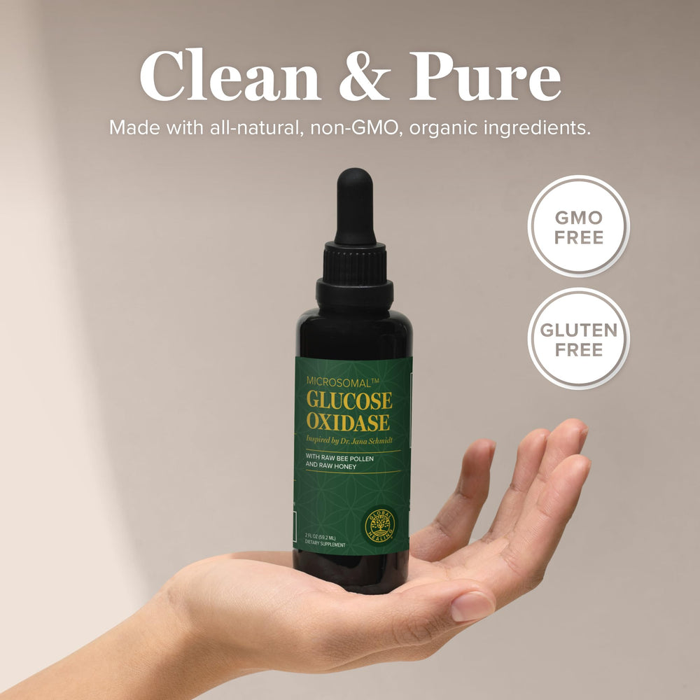 Global Healing Center Glucose Oxidase ingredients with honey and pollen for natural support