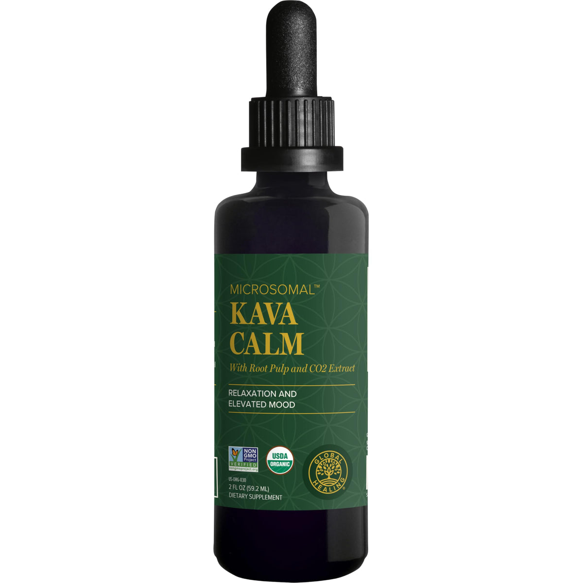 Global Healing Center Kava Calm bottle pour for easy relaxation and calm moments
