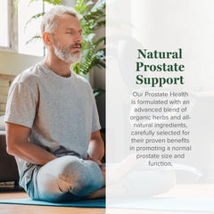 Global Healing Center Prostate Health capsules on tray, potential prostate support
