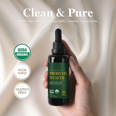 Global Healing Center Prostate Health saw palmetto imagery, suggests herbal support