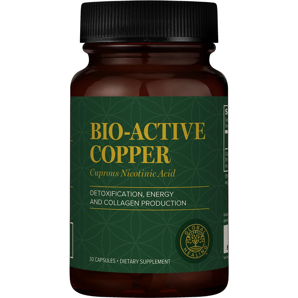 Global Healing Cu1 bottle front view highlighting daily copper support