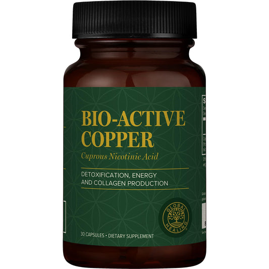Global Healing Cu1 bottle front view highlighting daily copper support