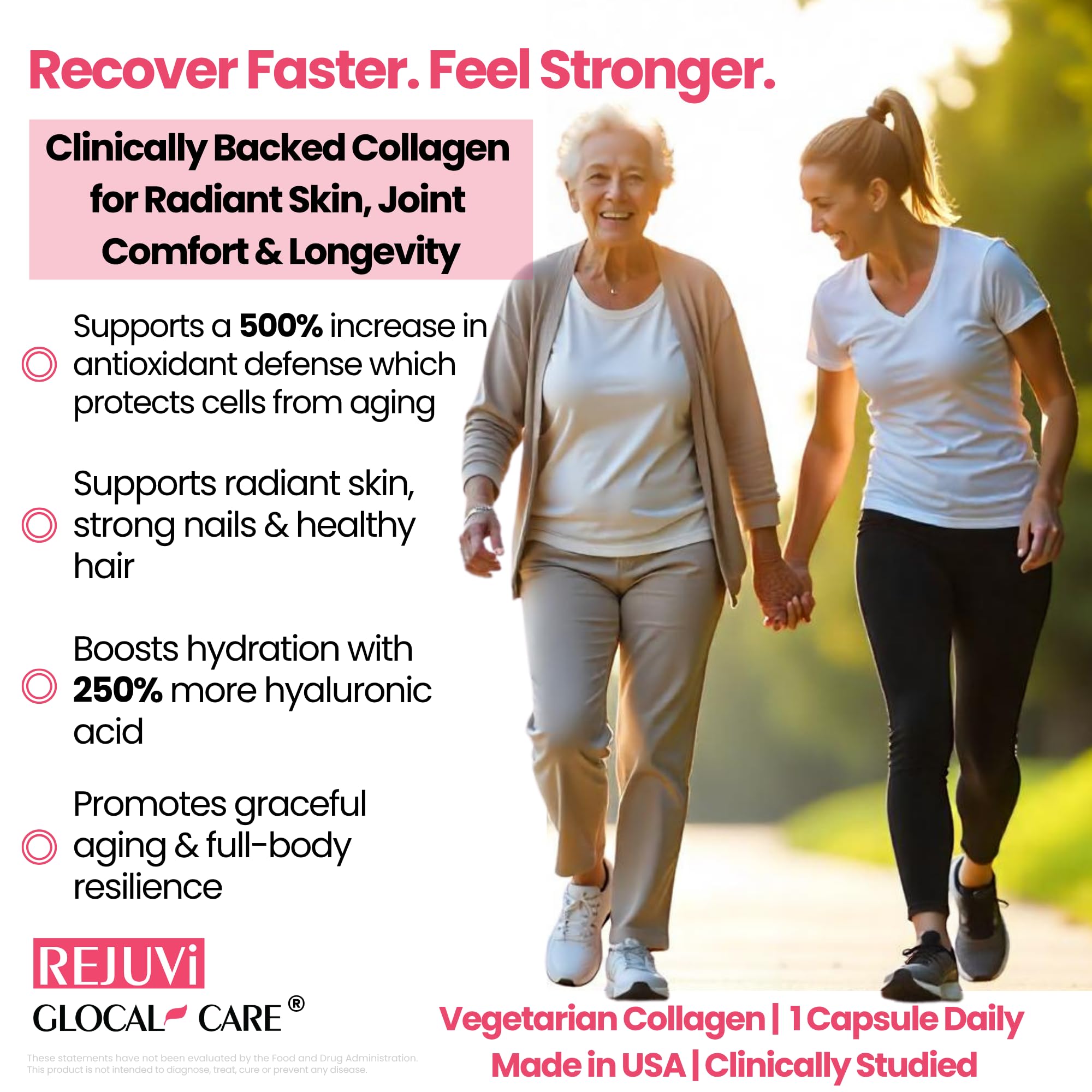 GlocalCare Rejuvi CoQ10 capsule focusing on cellular energy for vibrant skin and joints