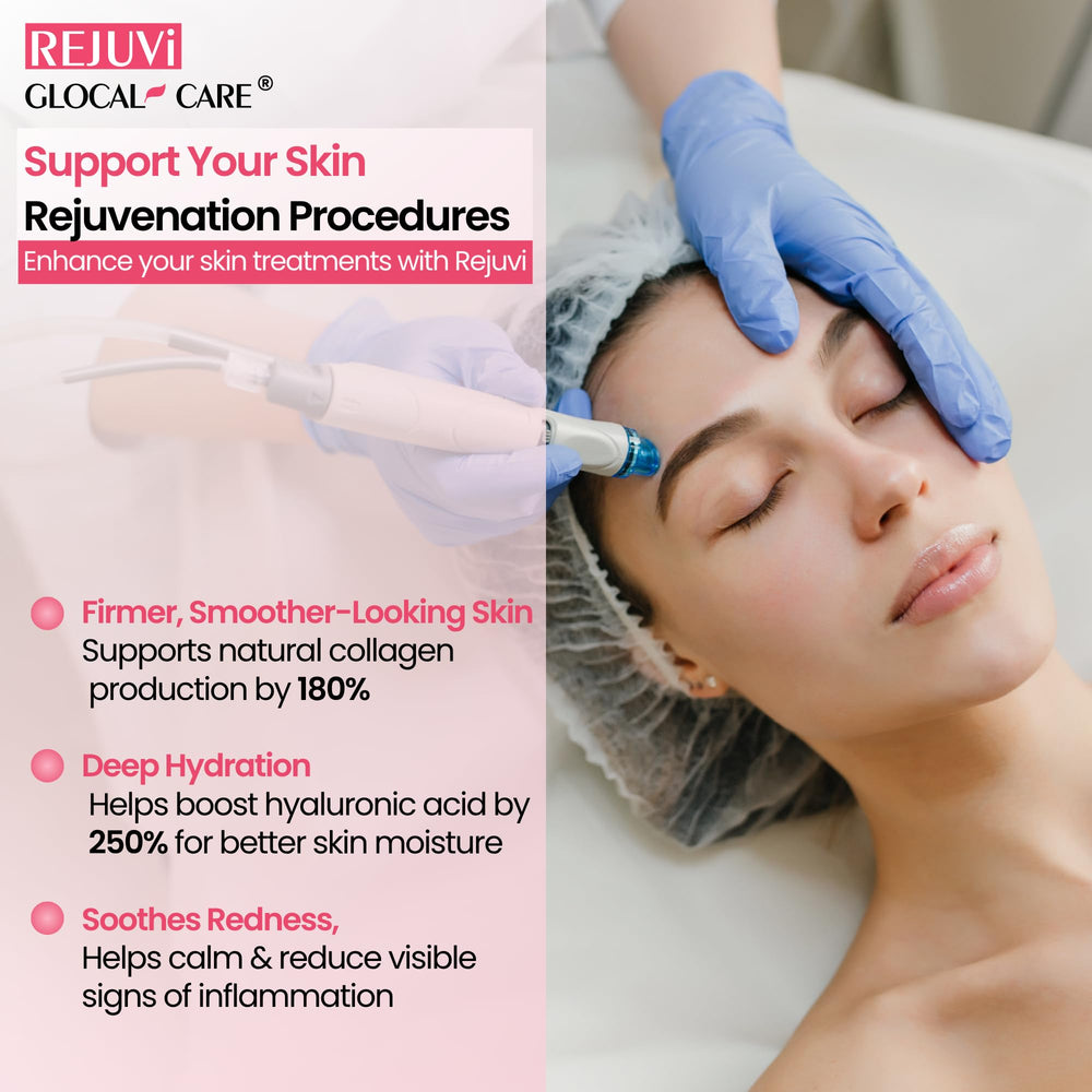 GlocalCare Rejuvi skin elasticity and hydration visual suggesting plump, refreshed skin