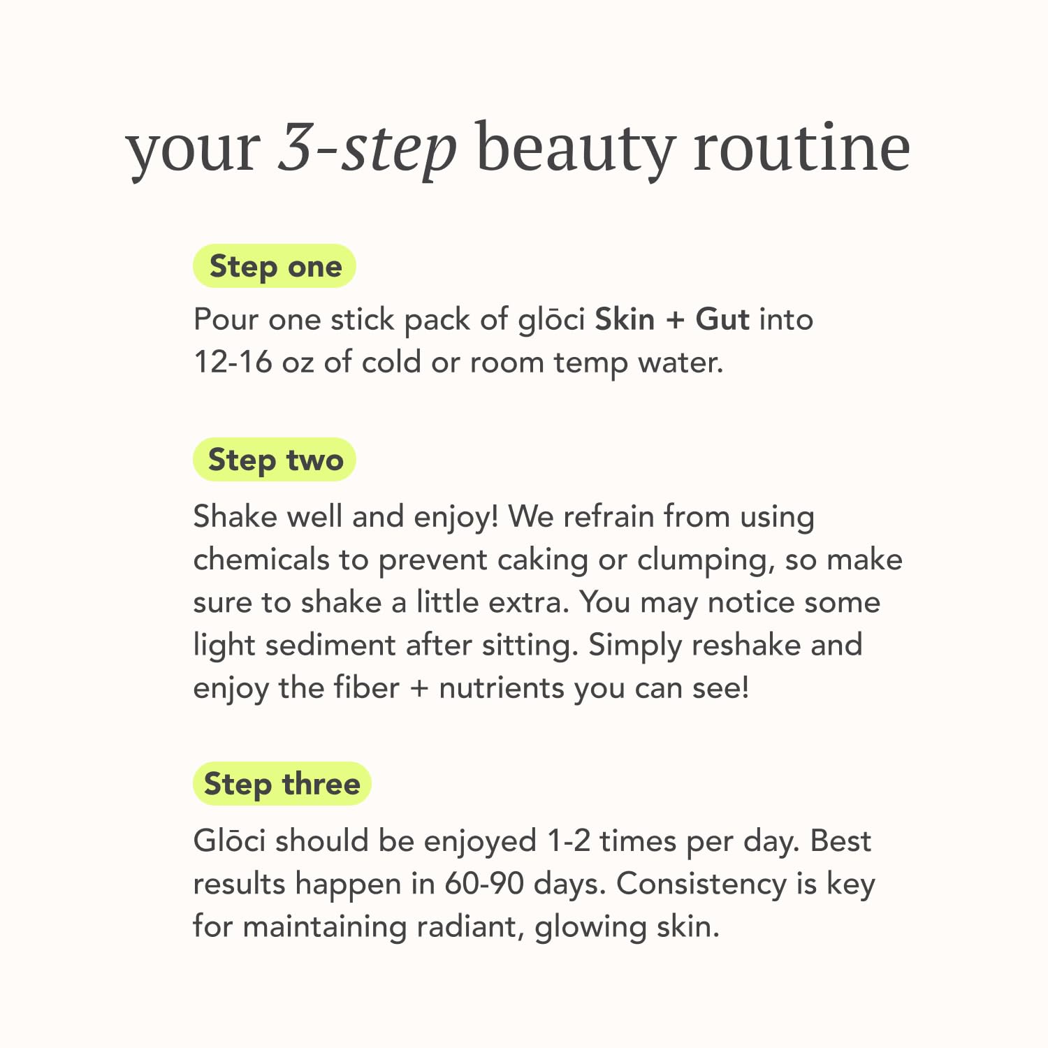 Glōci Skin + Gut magnesium powder supports overall mineral balance.