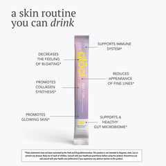Close-up of Glōci Skin + Gut probiotic capsules for inner glow and hydration.