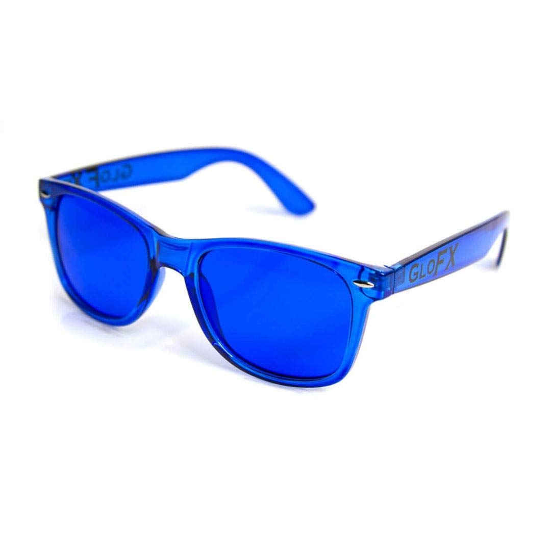 GloFX color therapy glasses 5-pack table arrangement emphasizing 5-pack versatility.